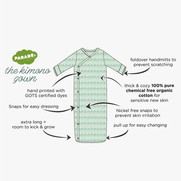 Parade Kimono Gown - Cloud Print - Picture 3 of 5